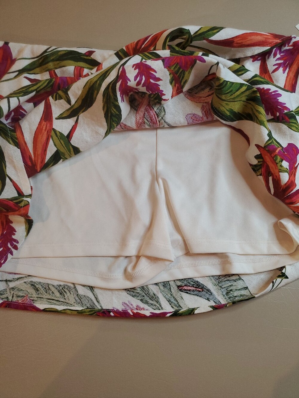 A New Day Women's Tropical Linen Mini Wrap Skirt Skort -Pink Size Large New - Picture 6 of 10
